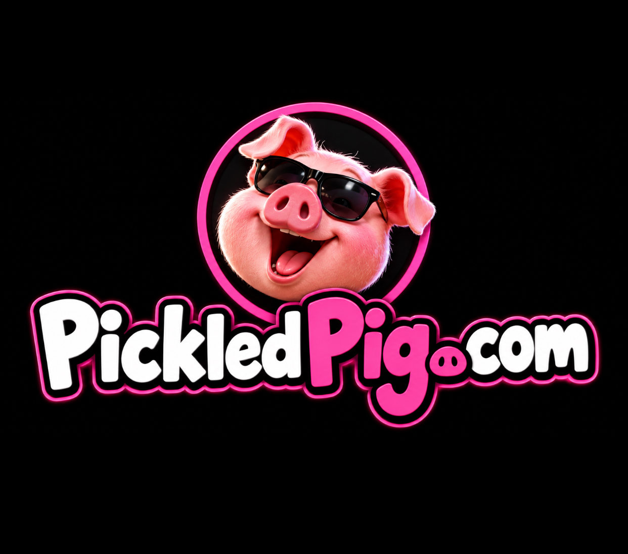 PikledPig.com logo and mascot